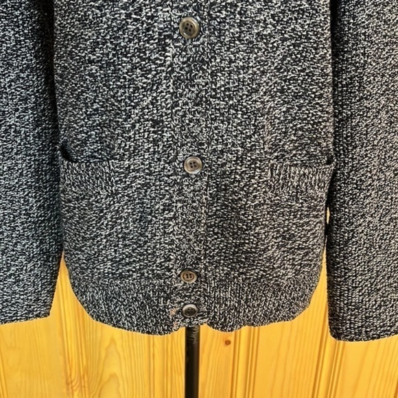 A.P.C. Rue Madame Paris Black & White Wool Cardigan Sz-S - Picture 3 of 7